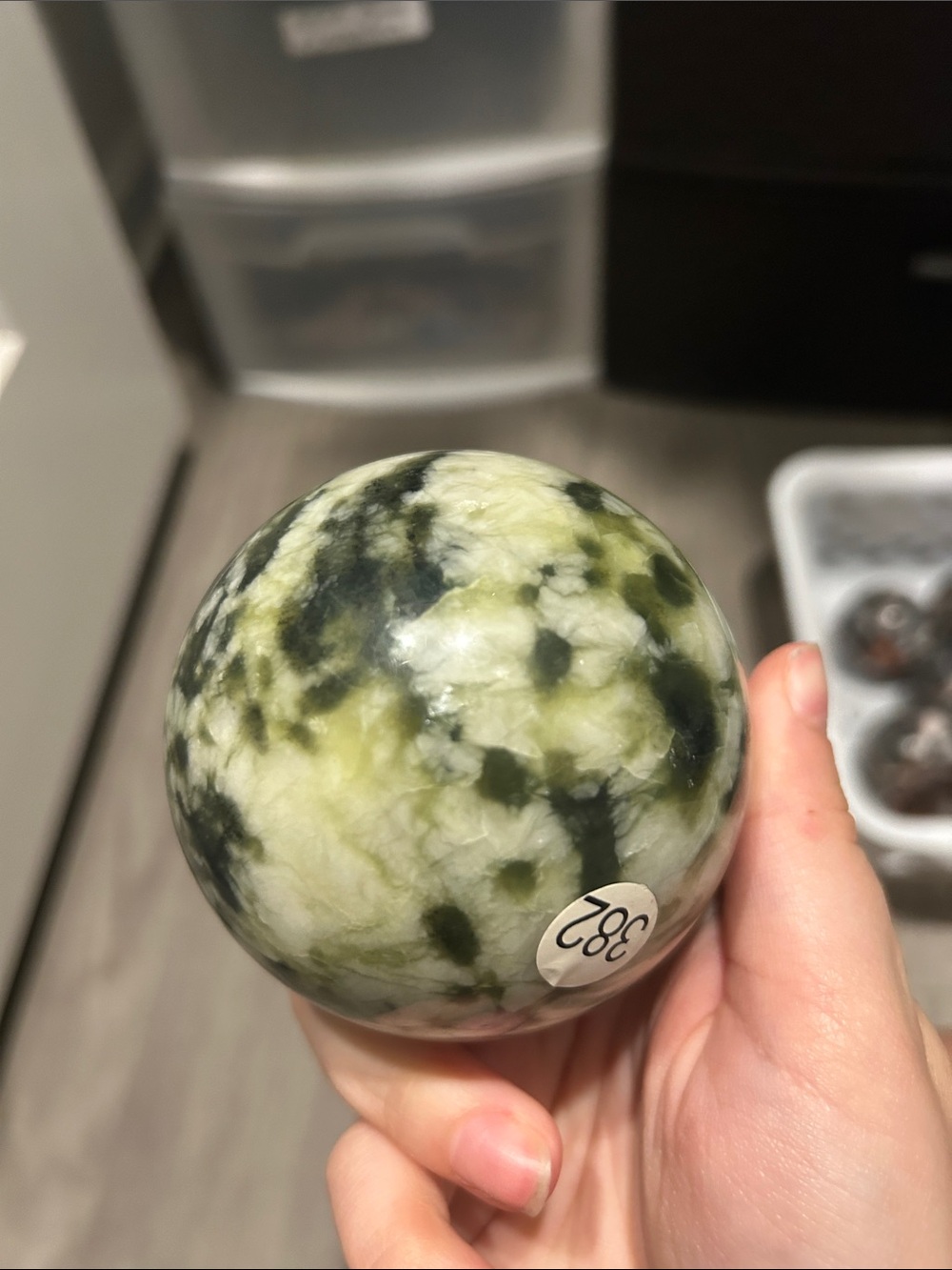 Polished Green Serpentine Decorative Sphere - Home Accents